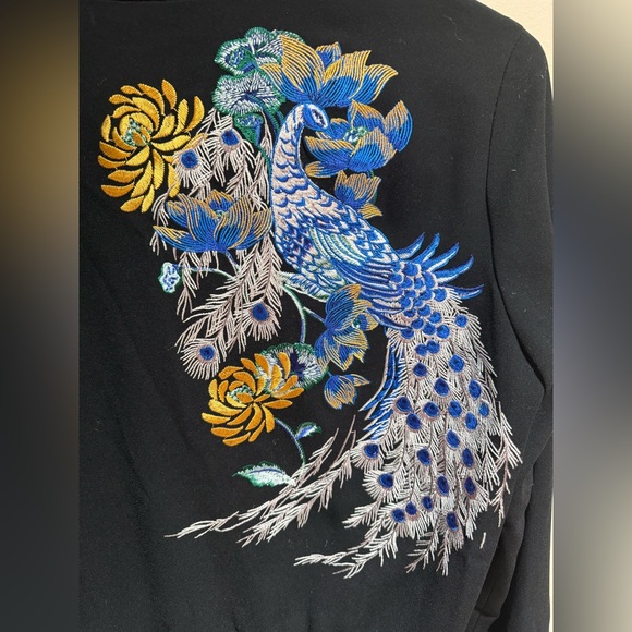 Aritzia Babaton Black Embroidered Bomber Style Jacket, Size S - Picture 4 of 5